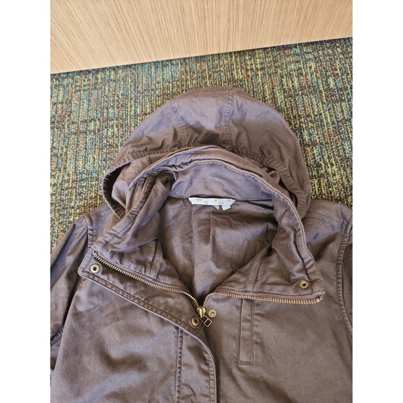 Athleta Women's Taupe Brown Hooded Utility Jacket Size Small - Picture 4 of 10